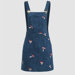 Cider Corduroy Mushroom Pattern Mini Dress